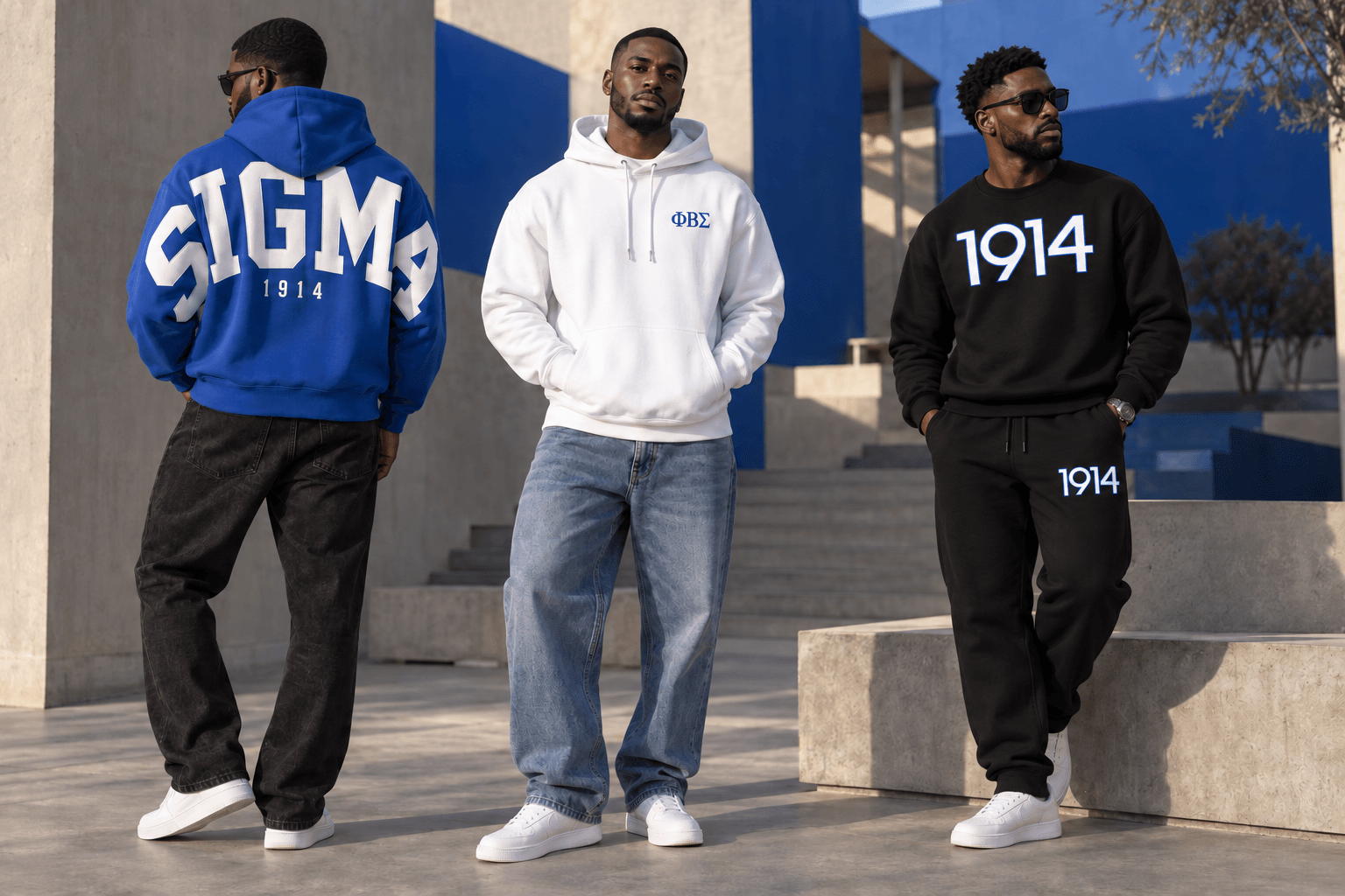 Brothers in BLU THR3 Sigma apparel