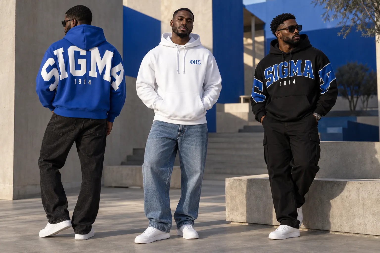 Brothers in BLU THR3 Sigma apparel